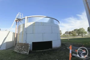 visual inspection of a fire water tank for leakage