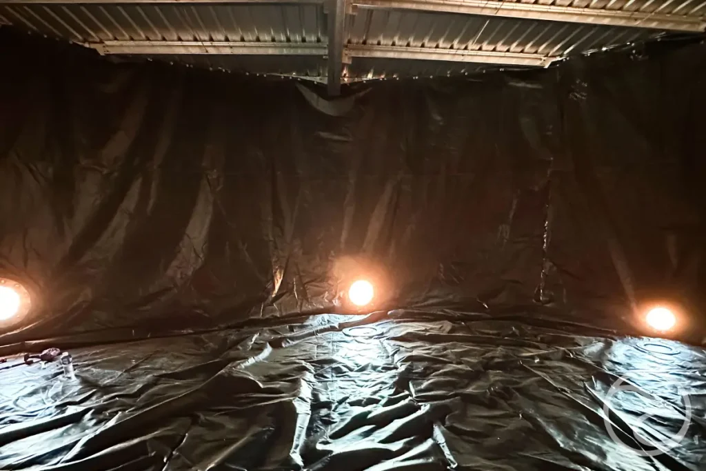 Flexible liner fitted inside concrete storage