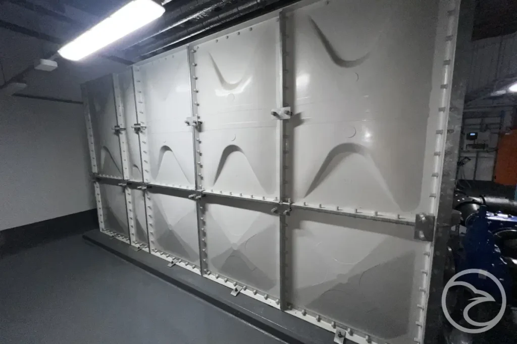 GRP water storage tank system