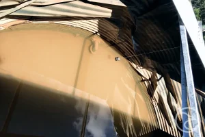 clean interior surface of a fire protection reservoir