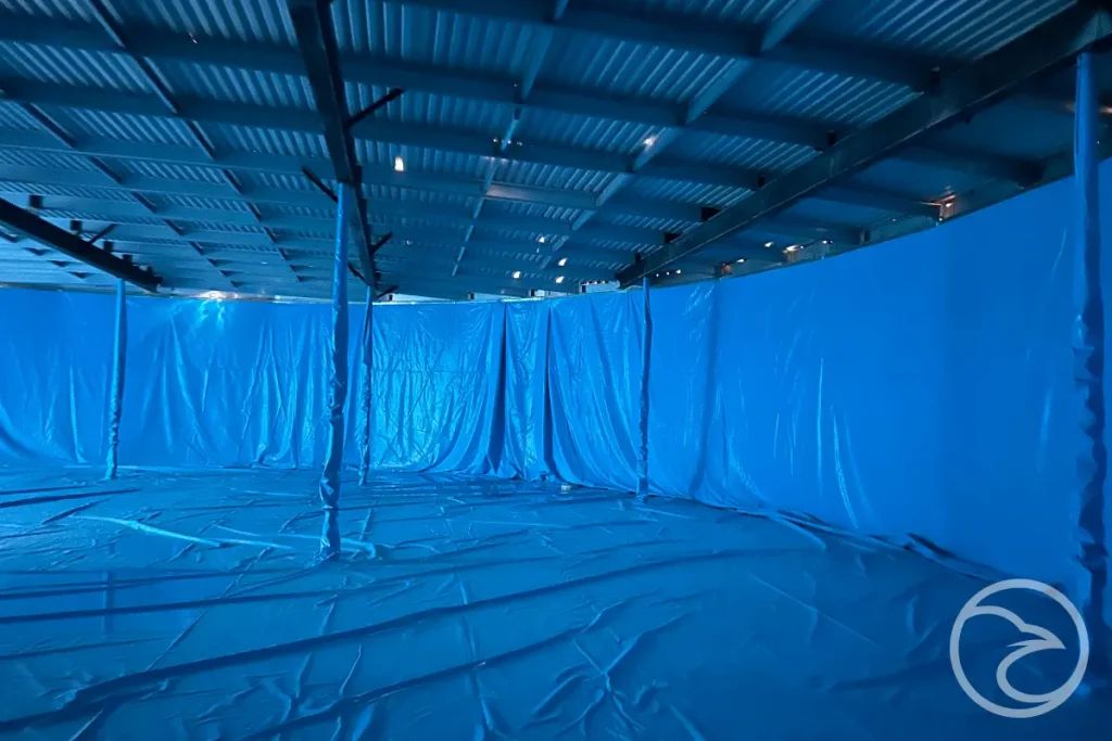Fire water tank liner installation
