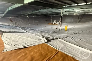 fire water tank liner damage