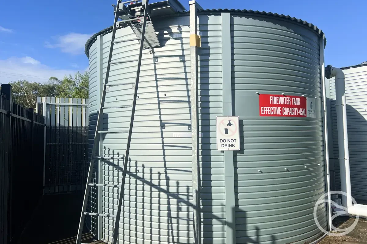 Industrial water storage tanks used for controlled water management