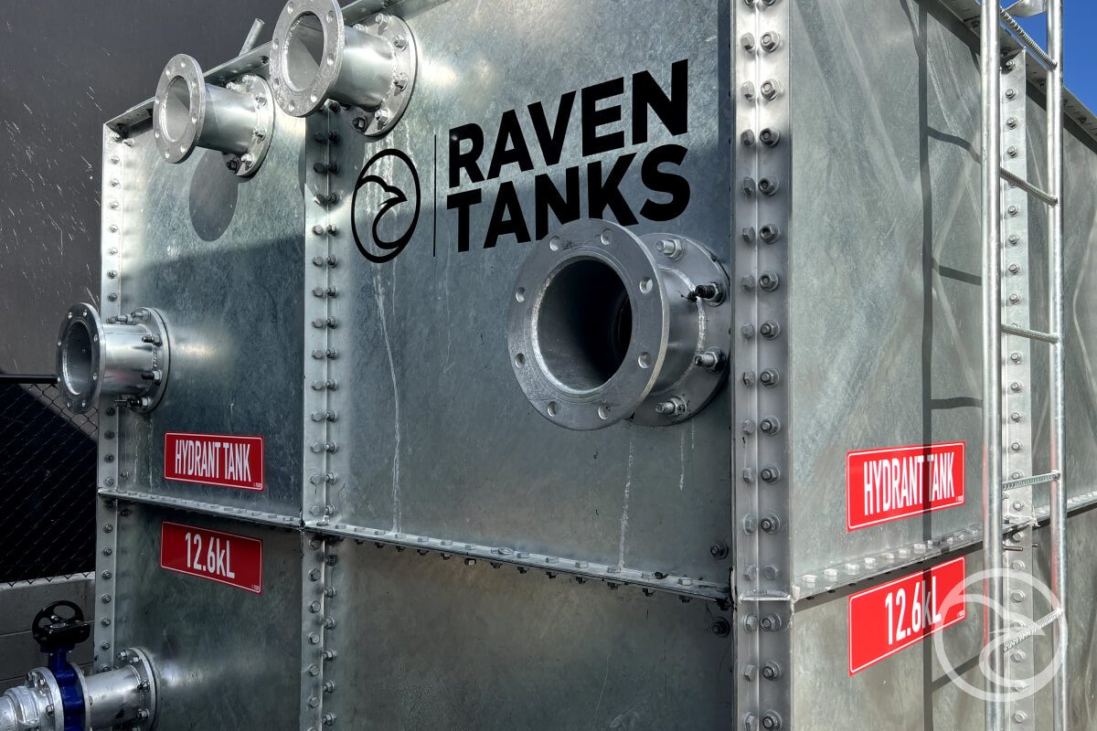 steel potable water storage tank exterior view